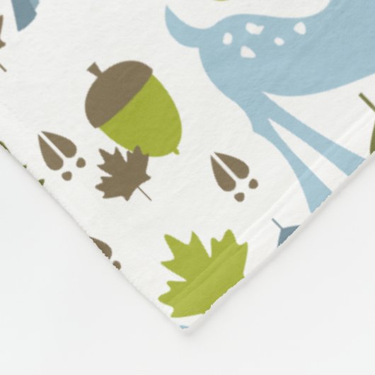Blue Deer Personalized Fleece Deken (Hoek)
