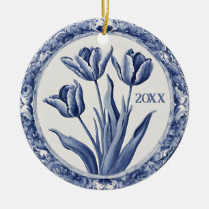 Blue Delft Holland Custom Year Souvenir Keramisch Ornament