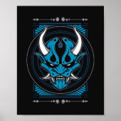Blue Demon Oni Mask Poster (Voorkant)
