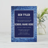 Blue Denim and Navy Blue Trunk Party Invitation Kaart (Staand voorkant)