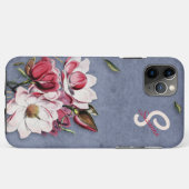 Blue Denim Floral Monogrammed Case-Mate iPhone Case (Achterkant (horizontaal))