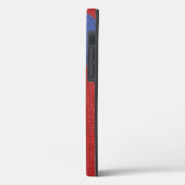 Blue Denim Heart sur Red Coque-Mate coque iphone (Verso / Gauche)