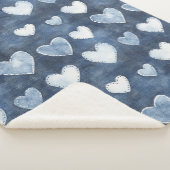 Blue Denim Hearts Sherpa Deken (3/4)