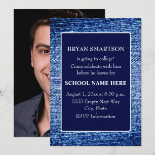Blue Denim - Invitation photo pour la fête du coff