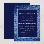 Blue Denim - Invitation pour une fête de départ en (Devant / Derrière)