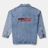 Blue Denim Jean Jacket Amerika Vlag (Achterkant)