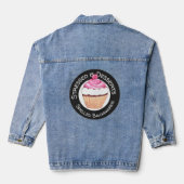 Blue Denim Jean Jacket Drôle dessert citation (Verso)