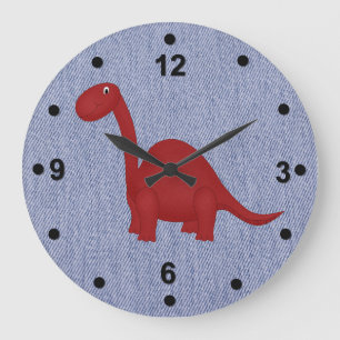 Blue Denim Look & Dinosaur Horloge des enfants