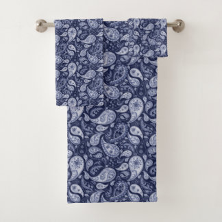 Blue Denim Paisley Bad Handdoek