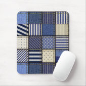Blue Denim Patchwork Muismat (Met muis)
