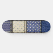 Blue Denim Patchwork Skateboard (Horizontaal)