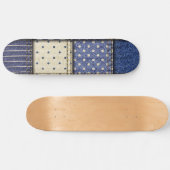 Blue Denim Patchwork Skateboard (Horizontaal)