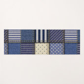 Blue Denim Patchwork Yogamat (Voorkant (horizontaal))