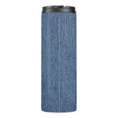 Blue Denim, Red & White Check, groot Initiaal 12 o Thermosbeker (Achterkant)