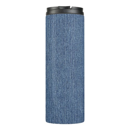Blue Denim, Red & White Check, groot Initiaal 12 o Thermosbeker (Achterkant)