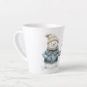 Blue Denim Snowman Christmas Latte Mok (Linkerhoek)