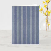 Blue Denim Striped Note-kaarten Kaart (Gele Bloem)