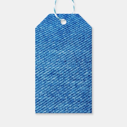 Blue Denim Texture Cadeaulabel (Voorkant)
