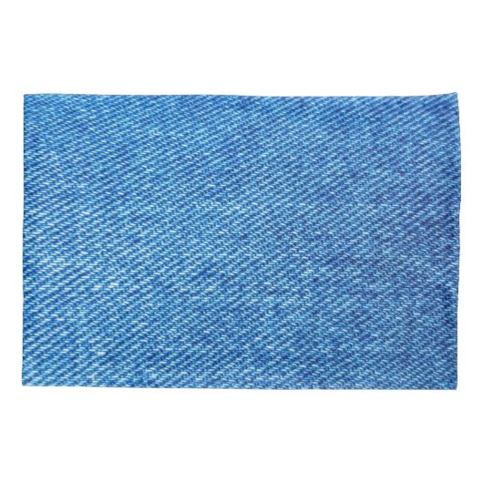 Blue Denim Texture Kussensloop (Achterkant)