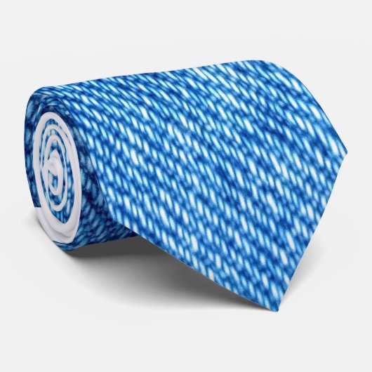 Blue Denim Texture Stropdas (Opgerold)