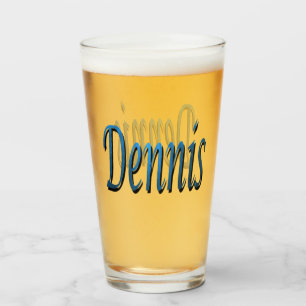 Blue Dennis Name Logo, Glas
