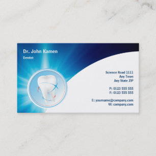 Blue Dental Appointment Card Tentist personaliser Afsprakenkaartje