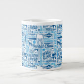 Blue Dental Clinic Pattern Extra Grote Beker (Voorkant)