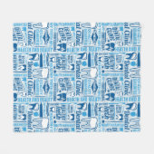 Blue Dental Clinic Pattern Fleece Deken (Voorkant (Horizontaal))