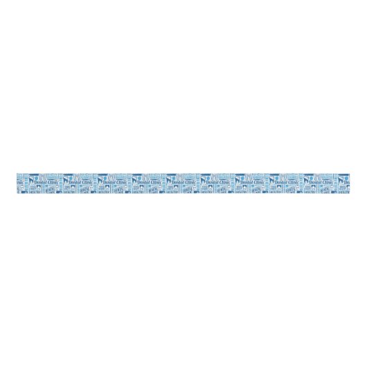 Blue Dental Clinic Pattern Grosgrain Lint (Voorkant)