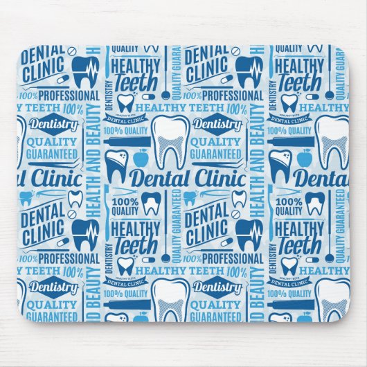 Blue Dental Clinic Pattern Muismat (Voorkant)