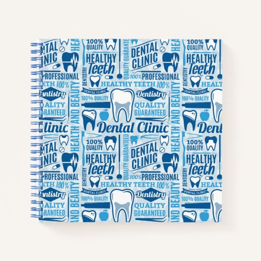 Blue Dental Clinic Pattern Notitieboek (Voorkant)
