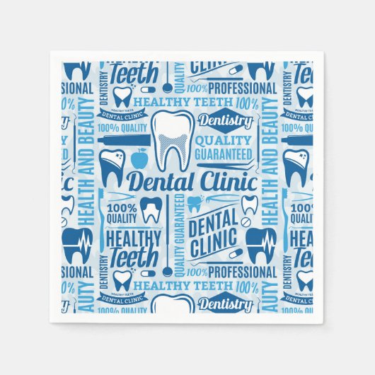 Blue Dental Clinic Pattern Servet (Voorkant)