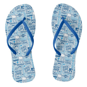 Blue Dental Clinic Pattern Teenslippers