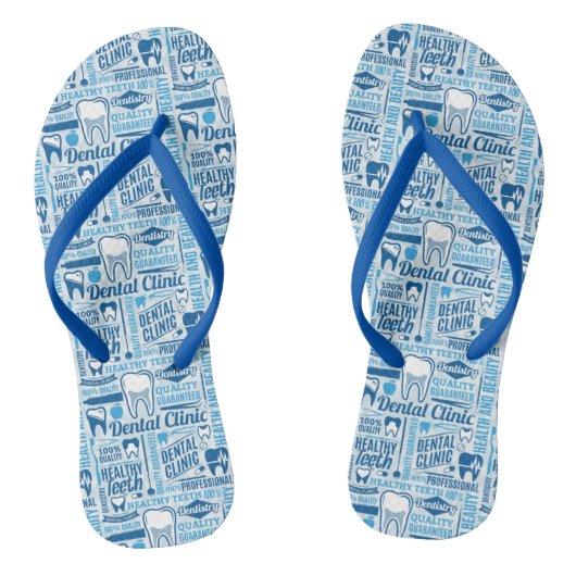 Blue Dental Clinic Pattern Teenslippers (Voetbed)