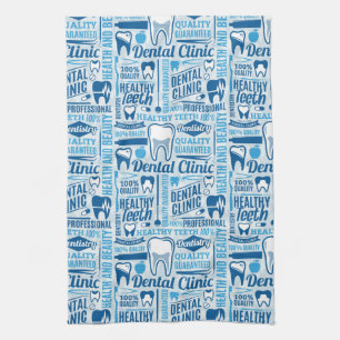 Blue Dental Clinic Pattern Theedoek