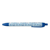 Blue Dental Clinic Pattern Zwarte Inkt Pen (Bodem)