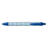 Blue Dental Clinic Pattern Zwarte Inkt Pen (Achterkant)