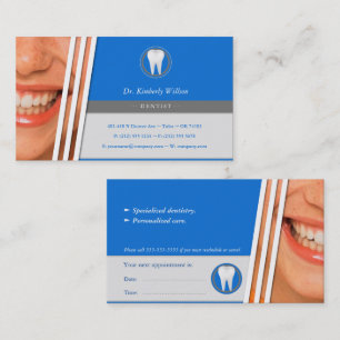 Blue Dental Tentist personaliseren Afsprakenkaartje