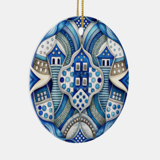  Blue Design Art Collection Keramisch Ornament