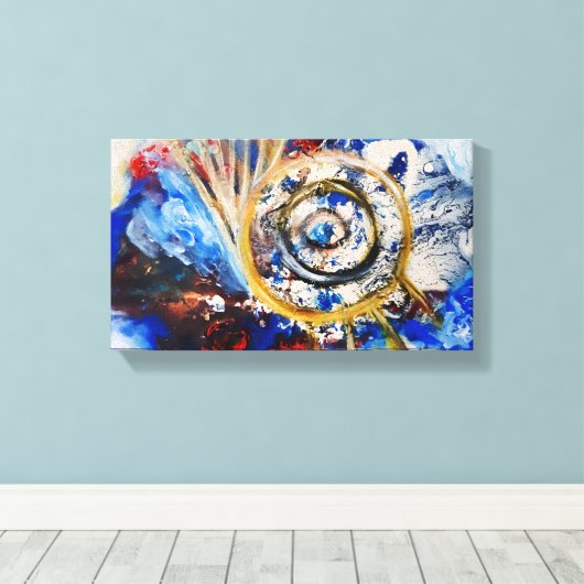 Blue Design Canvas Afdruk (Insitu (Houten vloer))