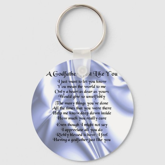 Blue Design Godfather Poem Sleutelhanger (Voorkant)