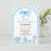 Blue Desserts and Diapers Baby shower Invitation (Debout devant)