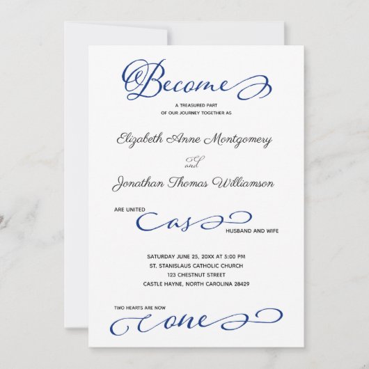 Blue Devenir une invitation de mariage d'une plage (Devant)