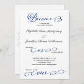 Blue Devenir une invitation de mariage d'une plage (Devant / Derrière)