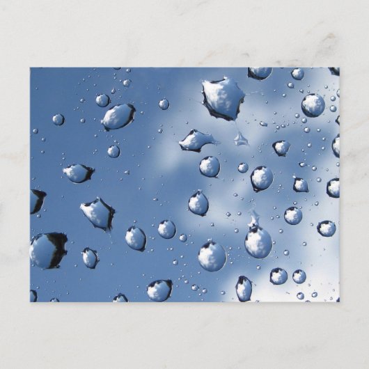 Blue Dew Drop Fibonacci Spiral Nature Briefkaart (Voorkant)