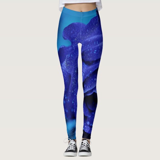 Blue Dewdrop Roos Leggings (Voorkant)