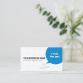 Blue Dialog Box App Developer Visitekaartje (Staand voorkant)