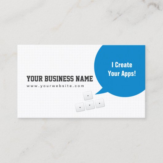 Blue Dialog Box App Developer Visitekaartje (Voorkant)