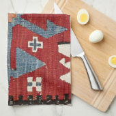 Blue Diamond Arrow Konya II 19th Century Authentic Theedoek (Quarter Fold)