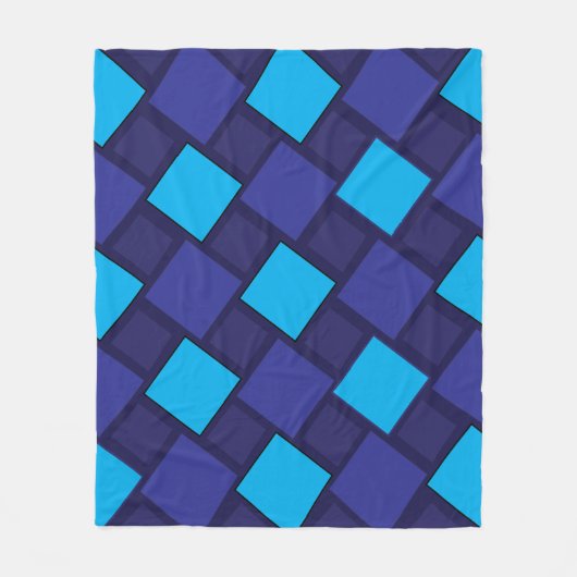Blue Diamond Geometric Pattern Fleece Deken (Voorkant)